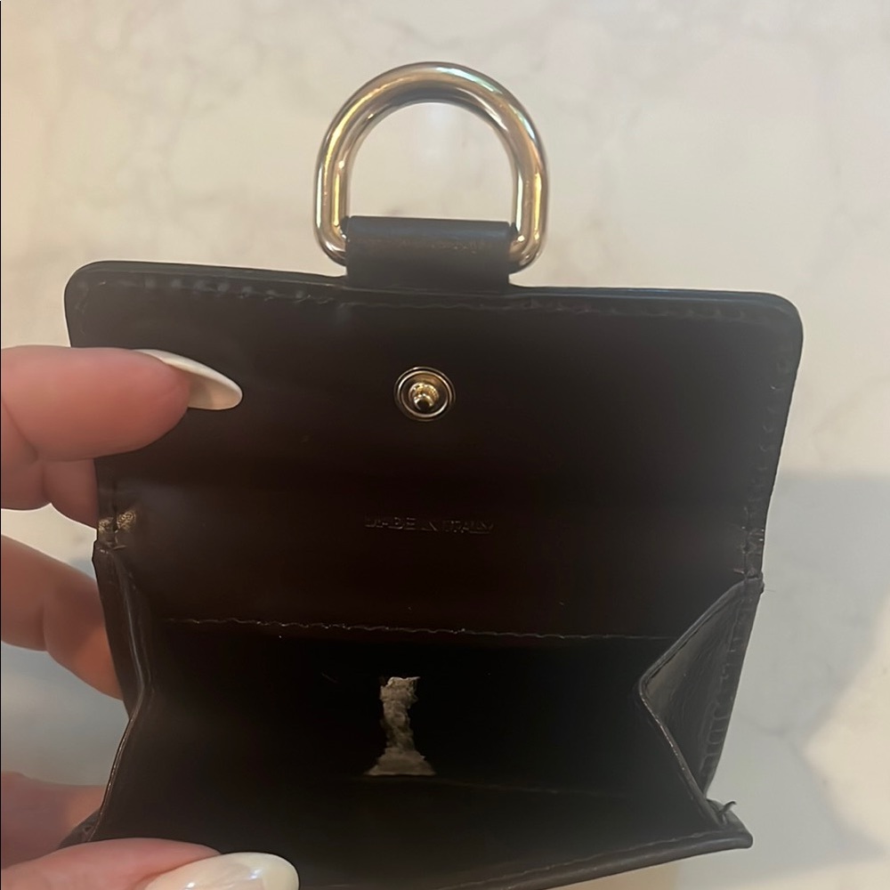 Burberry Tan and Brown Checkered Wallet Coin Purse with Gold Detail - Picture 3 of 8